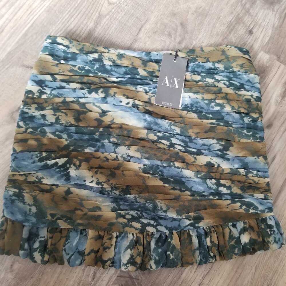 NWT blue multicolored Armani Exchange mini skirt